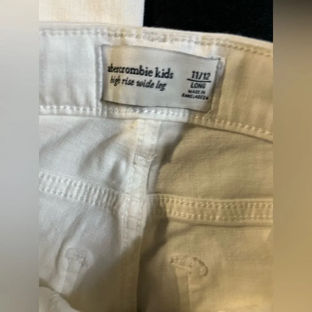 NWT Abercrombie kids White High-Rise Wide Leg Jeans Size 11/12